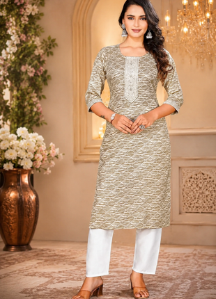 Luna Charm Beige Kurti Set - LTK03
