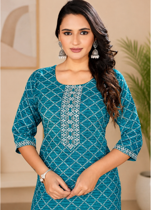 Luna Charm Teal Green Kurti Set - LTK04