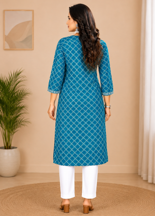 Luna Charm Teal Green Kurti Set - LTK04