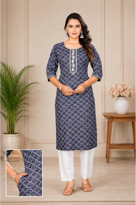 Luna Charm Gray Kurti Set - LTK05