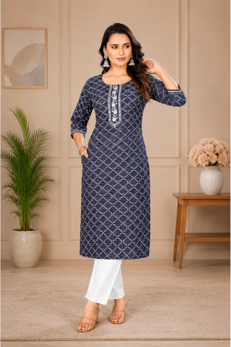Luna Charm Gray Kurti Set - LTK05