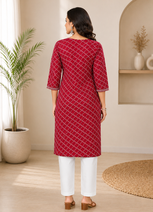 Luna Charm Red Kurti Set - LTK06