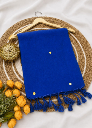 Elegant Royal Blue Cotton Blend Saree