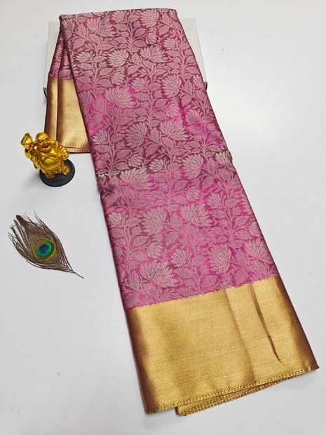 Luna Kanchipuram Tissue Silk Saree - LTS101 Pink