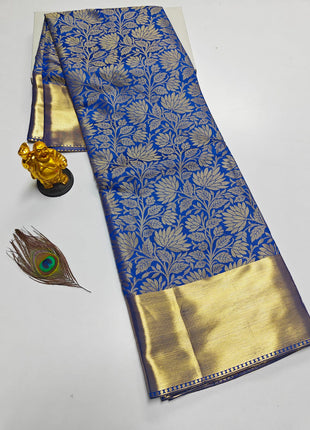 Luna Kanchipuram Tissue Silk Saree -  LTS98 Royal Blue