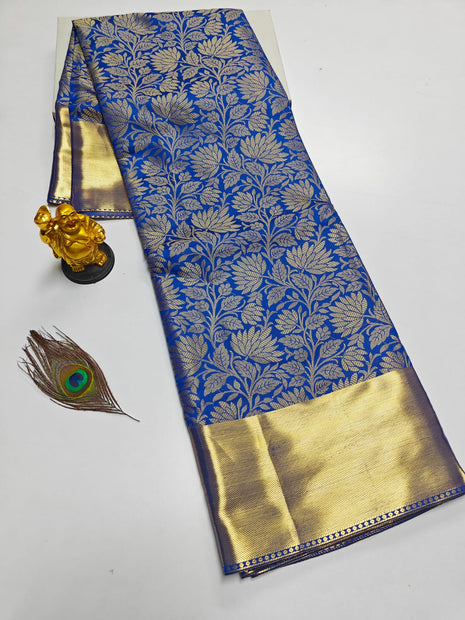 Luna Kanchipuram Tissue Silk Saree -  LTS98 Royal Blue
