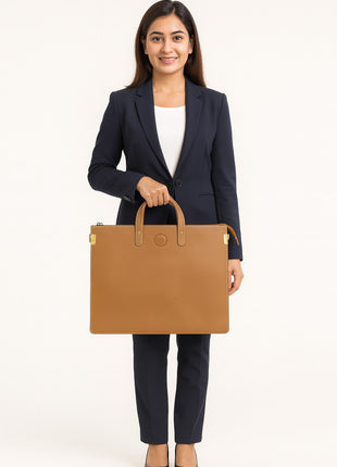 Luna Threads Premium Leather Laptop File Bag - LTB02