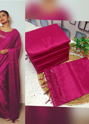 Premium Quality Raga Tissue  Soft Silk Saree - LTS162  Magenta Pink