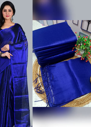 Premium Quality Raga Tissue  Soft Silk Saree - LTS160  Royal Blue