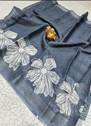 Original Linen Cotton - LT40 saree Grey