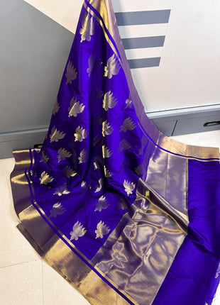 Lotus Glow Saree Royal Blue