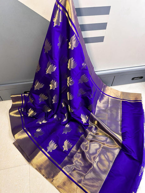 Lotus Glow Saree Royal Blue