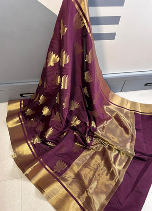 Lotus Glow Saree Deep Wine