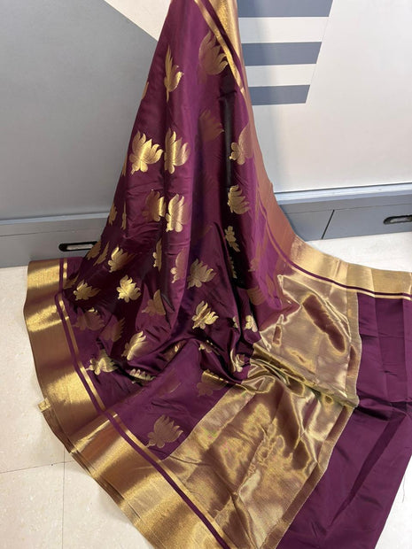 Lotus Glow Saree Deep Wine