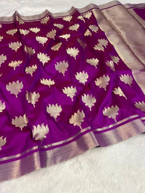 Lotus Glow Saree Purple