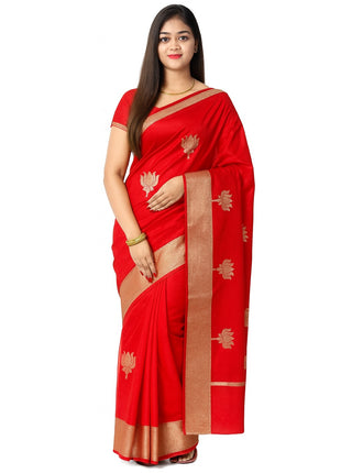 Lotus Glow Saree Red