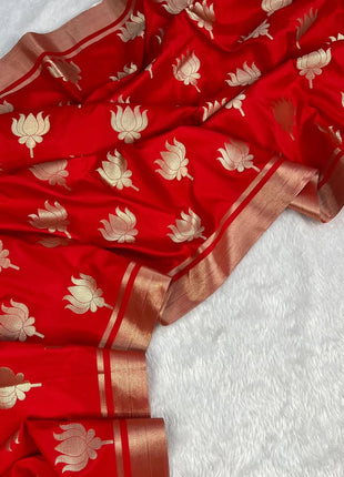 Lotus Glow Saree Red