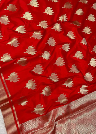 Lotus Glow Saree Red