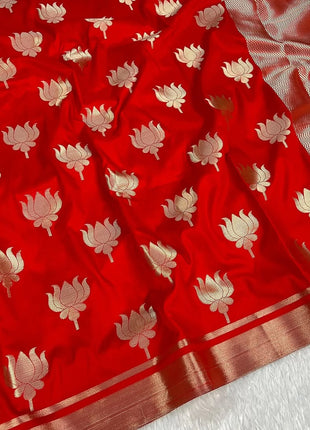 Lotus Glow Saree Red