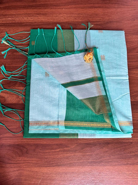 Luna Silk Cotton Sarees - LTS148 Light Aqua Green