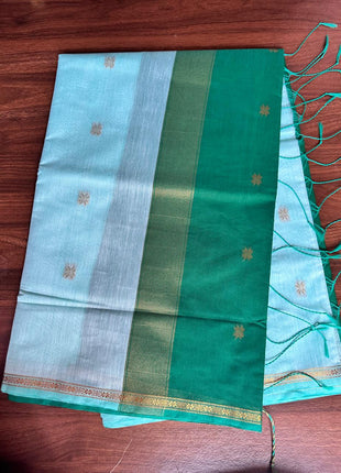 Luna Silk Cotton Sarees - LTS148 Light Aqua Green