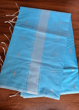 Luna Silk Cotton Sarees - Sky Blue