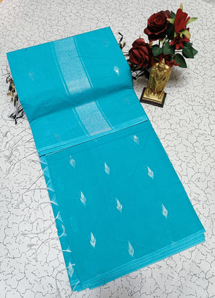 Luna Silk Cotton Sarees - Sky Blue