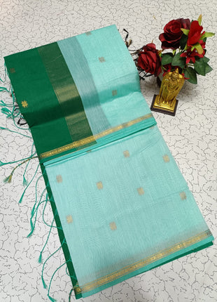 Luna Silk Cotton Sarees - LTS148 Light Aqua Green