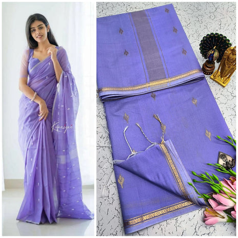 Luna Silk Cotton Saree - LTS150 Light Lavender