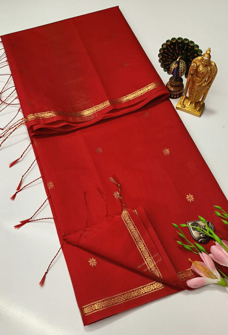 Luna Silk cotton Saree - LTS149 Red