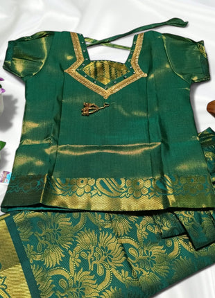 Green With Gold - Soft Silk Cotton