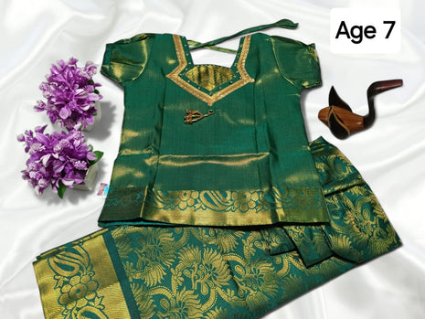Green With Gold - Soft Silk Cotton