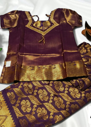 Purple With Gold - Soft Silk Cotton
