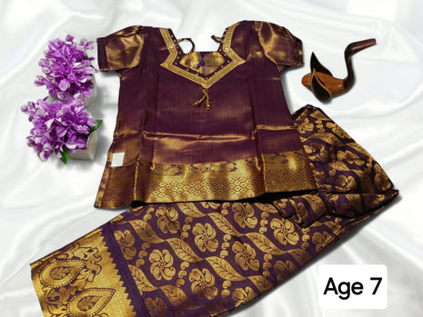 Purple With Gold - Soft Silk Cotton