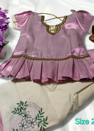 Pink With White - Soft Silk Cotton