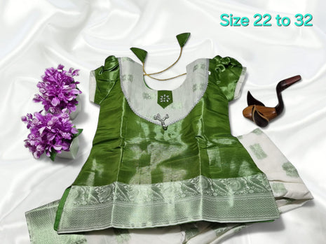Green With White - Soft Silk Cotton
