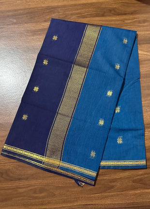 Luna Silk Cotton Saree - LTS168  Blue & Navyblue