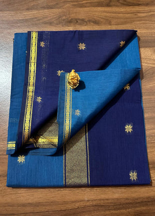 Luna Silk Cotton Saree - LTS168  Blue & Navyblue