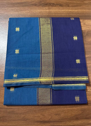 Luna Silk Cotton Saree - LTS168  Blue & Navyblue