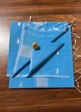 Luna Silk Cotton Saree - LTS170 Skyblue