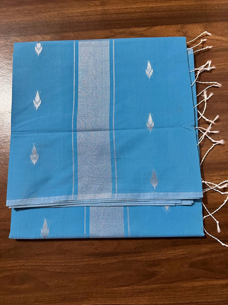 Luna Silk Cotton Saree - LTS170 Skyblue