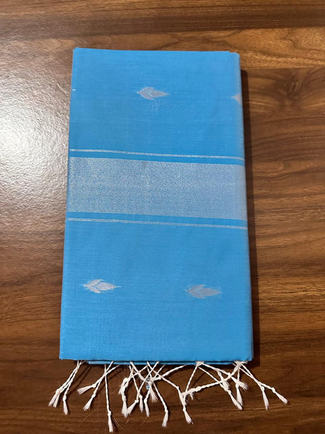Luna Silk Cotton Saree - LTS170 Skyblue