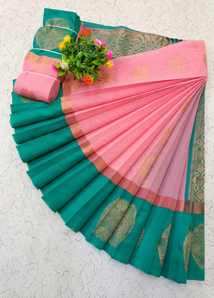 Uppada Kotanji Contrast Border Silk Cotton Sarees