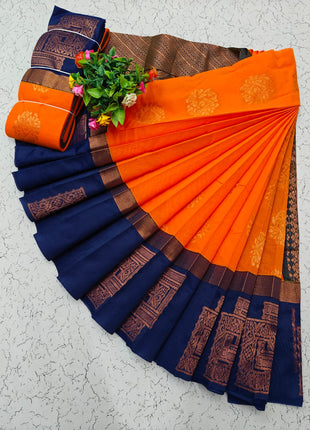 Uppada Kotanji Contrast Border Silk Cotton Sarees