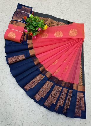 Uppada Kotanji Contrast Border Silk Cotton Sarees