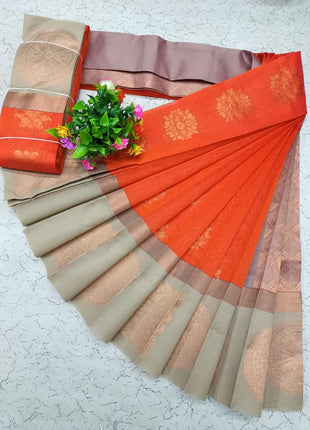 Uppada Kotanji Contrast Border Silk Cotton Sarees
