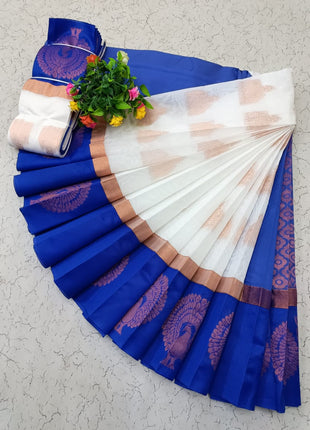 Uppada Kotanji Contrast Border Silk Cotton Sarees