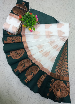 Uppada Kotanji Contrast Border Silk Cotton Sarees
