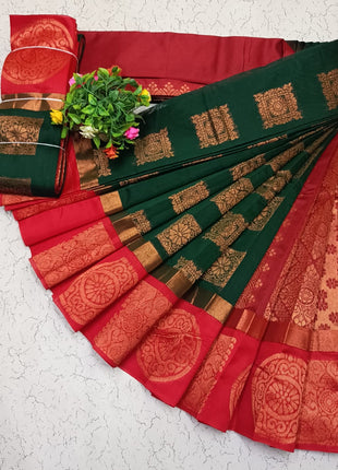 Uppada Kotanji Contrast Border Silk Cotton Sarees