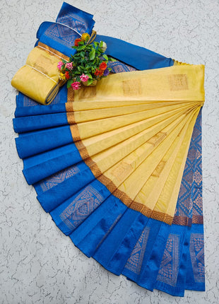 Uppada Kotanji Contrast Border Silk Cotton Sarees